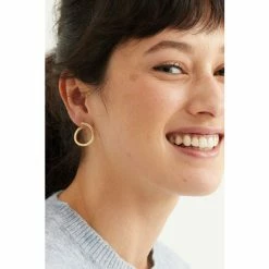 Oliver Bonas Megumi Circle Loop Gold Plated Brass Hoop Earrings -Default Template 2 unnamed file 490