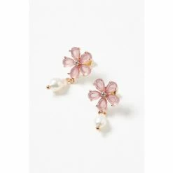 Oliver Bonas Natural Ariana Flower And Pearl Drop Stud Earrings -Default Template 2 unnamed file 494