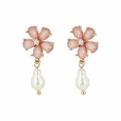 Oliver Bonas Natural Ariana Flower And Pearl Drop Stud Earrings -Default Template 2 unnamed file 498