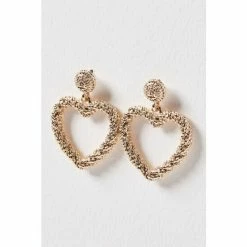 Oliver Bonas Senna Gold Coloured Twist Detail Heart Drop Earrings -Default Template 2 unnamed file 5