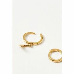 Oliver Bonas Luna Engraved Moon Gold Plated Brass Drop Huggie Earrings -Default Template 2 unnamed file 502