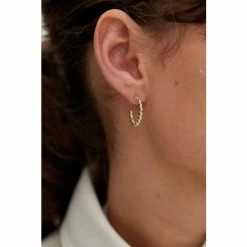 Oliver Bonas Gold Ilaria Dot Detail Gold Plated Hoop Earrings Small -Default Template 2 unnamed file 521