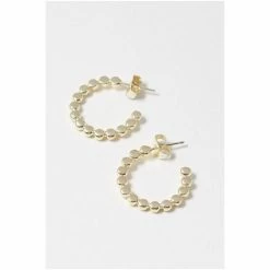 Oliver Bonas Gold Ilaria Dot Detail Gold Plated Hoop Earrings Small -Default Template 2 unnamed file 523
