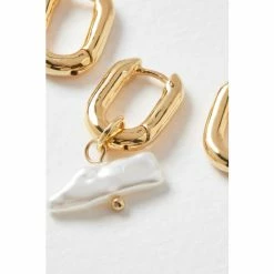 Oliver Bonas Gold Bondi Pearl Mismatched Hoop Earrings Pack Of Four -Default Template 2 unnamed file 533