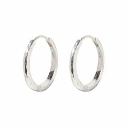 Oliver Bonas Sami Textured Large Silver Hoop Earrings
