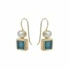 Oliver Bonas Blue Malva Pearl & Stone Drop Earrings -Default Template 2 unnamed file 54
