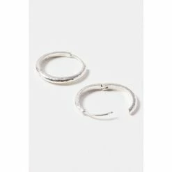 Oliver Bonas Sami Textured Large Silver Hoop Earrings -Default Template 2 unnamed file 541
