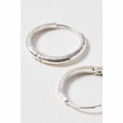 Oliver Bonas Sami Textured Large Silver Hoop Earrings -Default Template 2 unnamed file 542