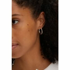 Oliver Bonas Sami Textured Large Silver Hoop Earrings -Default Template 2 unnamed file 543