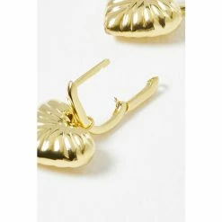 Oliver Bonas Oceania Heart Drop Gold Plated Hoop Earrings -Default Template 2 unnamed file 549