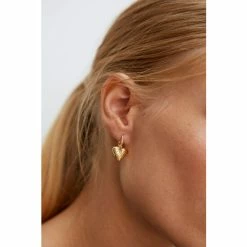 Oliver Bonas Oceania Heart Drop Gold Plated Hoop Earrings -Default Template 2 unnamed file 550