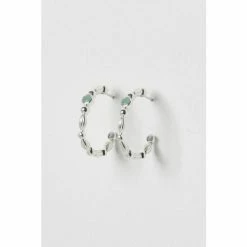 Oliver Bonas Blue Chara Bobble Blue Amazonite Inlay Silver Hoop Earrings -Default Template 2 unnamed file 558
