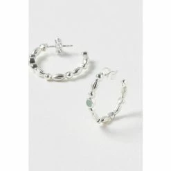 Oliver Bonas Blue Chara Bobble Blue Amazonite Inlay Silver Hoop Earrings -Default Template 2 unnamed file 559