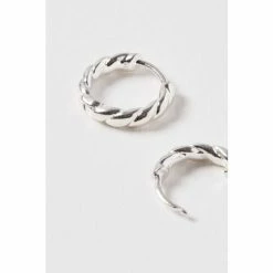 Oliver Bonas Silver Tone Cisco Twisted Huggie Earrings -Default Template 2 unnamed file 575
