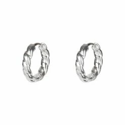 Oliver Bonas Silver Tone Cisco Twisted Huggie Earrings -Default Template 2 unnamed file 576