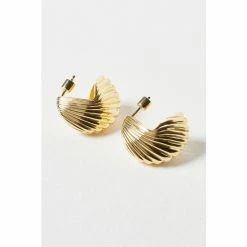 Oliver Bonas Montane Fortune Cookie Gold Plated Engraved Hoop Earrings -Default Template 2 unnamed file 579