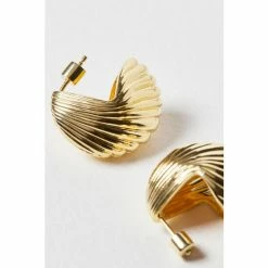 Oliver Bonas Montane Fortune Cookie Gold Plated Engraved Hoop Earrings -Default Template 2 unnamed file 580