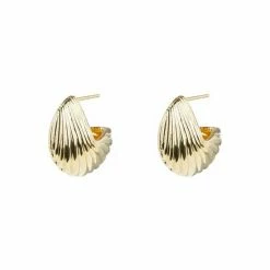 Oliver Bonas Montane Fortune Cookie Gold Plated Engraved Hoop Earrings -Default Template 2 unnamed file 582