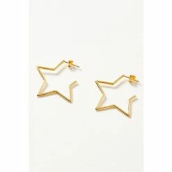 Oliver Bonas Star Outline Large Gold Plated Hoop Earrings -Default Template 2 unnamed file 585