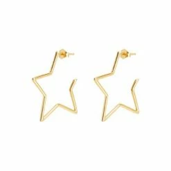 Oliver Bonas Star Outline Large Gold Plated Hoop Earrings -Default Template 2 unnamed file 589