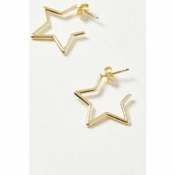 Oliver Bonas Star Outline Medium Gold Plate Brass Hoops -Default Template 2 unnamed file 599