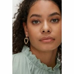 Oliver Bonas Senna Gold Coloured Twist Detail Heart Drop Earrings -Default Template 2 unnamed file 6