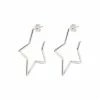 Oliver Bonas Silver Tone Star Outline Large Hoop Earrings -Default Template 2 unnamed file 602