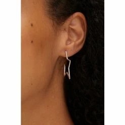 Oliver Bonas Silver Tone Star Outline Large Hoop Earrings -Default Template 2 unnamed file 606