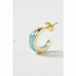 Oliver Bonas Blue Oriana Amazonite Inlay Hoop Earrings -Default Template 2 unnamed file 612