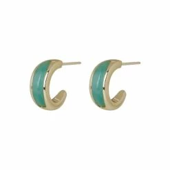 Oliver Bonas Blue Oriana Amazonite Inlay Hoop Earrings -Default Template 2 unnamed file 613