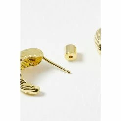 Oliver Bonas Kona Ribbed Texture Statement Gold Plated Hoop Earrings -Default Template 2 unnamed file 618