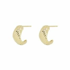 Oliver Bonas Kona Ribbed Texture Statement Gold Plated Hoop Earrings -Default Template 2 unnamed file 621