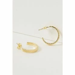 Oliver Bonas Aziza Engraved Lines Hoop Earrings -Default Template 2 unnamed file 624