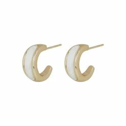 Oliver Bonas Oriana Mother Of Pearl Inlay White Hoop Earrings -Default Template 2 unnamed file 632