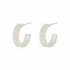Oliver Bonas Aleena Ribbed Texture Statement Silver Plated Hoop Earrings -Default Template 2 unnamed file 634