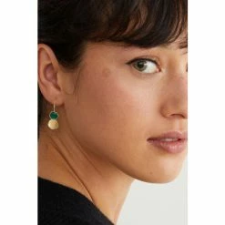 Oliver Bonas Maceo Hexagon Stone Drop Gold Plate Earrings -Default Template 2 unnamed file 64