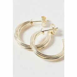 Oliver Bonas Gold Tone Frisco Chunky Twist Hoop Earrings -Default Template 2 unnamed file 643