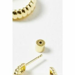 Oliver Bonas Lucia Twist Curve Engraved Gold Plated Hoop Earrings -Default Template 2 unnamed file 662