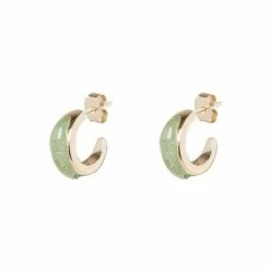 Oliver Bonas Green Oriana Aventurine Inlay Hoop Earrings -Default Template 2 unnamed file 677
