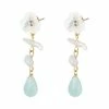 Oliver Bonas Natural Brea Flower Pearl And Stone Drop Stud Earrings -Default Template 2 unnamed file 681