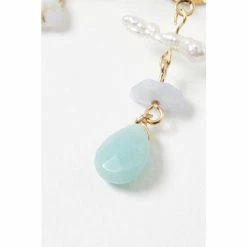 Oliver Bonas Natural Brea Flower Pearl And Stone Drop Stud Earrings -Default Template 2 unnamed file 685