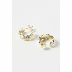 Oliver Bonas Gold Tone Aoife Shell Casting Hoop Earrings -Default Template 2 unnamed file 690