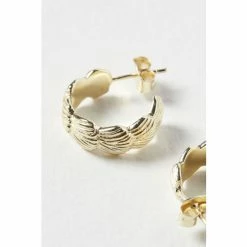 Oliver Bonas Gold Tone Aoife Shell Casting Hoop Earrings -Default Template 2 unnamed file 691