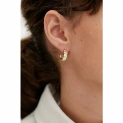 Oliver Bonas Gold Tone Aoife Shell Casting Hoop Earrings -Default Template 2 unnamed file 692