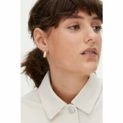 Oliver Bonas Gold Tone Aoife Shell Casting Hoop Earrings -Default Template 2 unnamed file 693