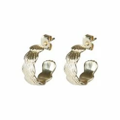 Oliver Bonas Gold Tone Aoife Shell Casting Hoop Earrings -Default Template 2 unnamed file 694