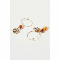 Oliver Bonas Natural Valentina Flower Motif Drop Hoop Earrings -Default Template 2 unnamed file 697