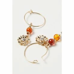Oliver Bonas Natural Valentina Flower Motif Drop Hoop Earrings -Default Template 2 unnamed file 698