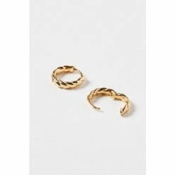 Oliver Bonas Gold Tone Cisco Twisted Huggie Earrings -Default Template 2 unnamed file 708