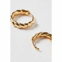 Oliver Bonas Gold Tone Cisco Twisted Huggie Earrings -Default Template 2 unnamed file 709